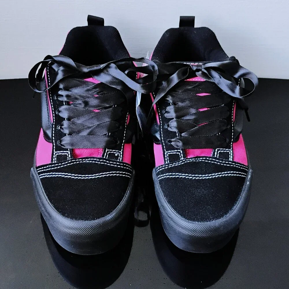 Vans Women's Knu Stack Suede Platform in Striking Combination Black / Fuchsia - Picture 3 of 12